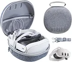The Hard carrying case adopts a double zipper handheld design and shoulder strap can be back or crossbody, dual-use design, convenient for you to travel with. Take your VR experience with you on the go with the Carrying Case for Quest 3.